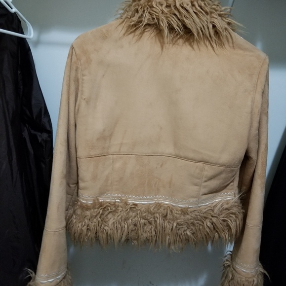 Black Faux Suede Bebe Coat